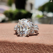 Oval Engagement Ring | Butterfly Symbol Band | Moissanite Gem Brilliance

