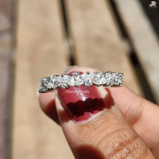 Moissanite Band with Sparkle | Marquise Half Eternity Ring | Gift for Wedding

