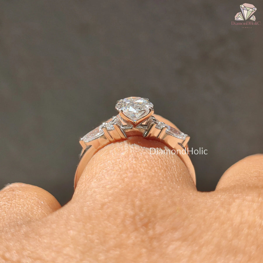 affordable bridal ring | ethical wedding jewelry | lab diamond with pear cut
