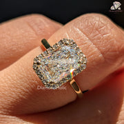 minimalist diamond rings | lab diamond stacking ring | radiant bridal duo
