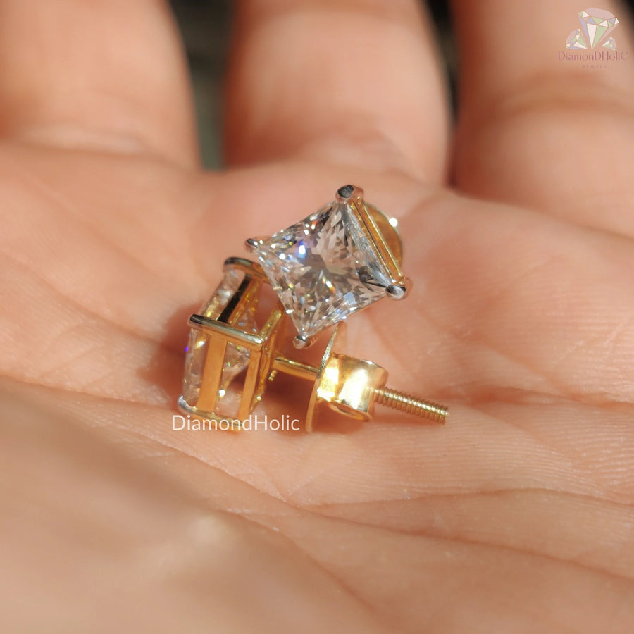 Princess Cut Perfection | Lab Grown Shine | Stylish Studs


