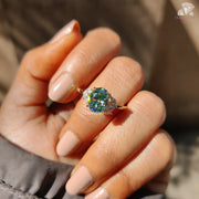 vintage engagement ring | moissanite side stone ring | nature inspired ring
