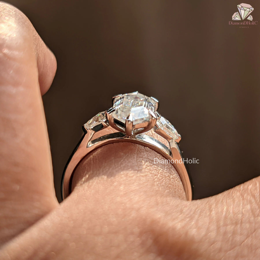 Moissanite Three Stone Ring