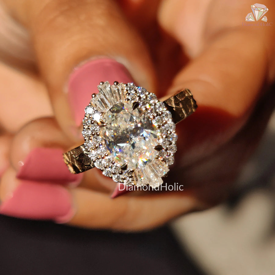 Stylish Vintage Engagement Jewelry | Affordable Oval Cut Wedding Ring | Beautiful Double Halo Jewelry
