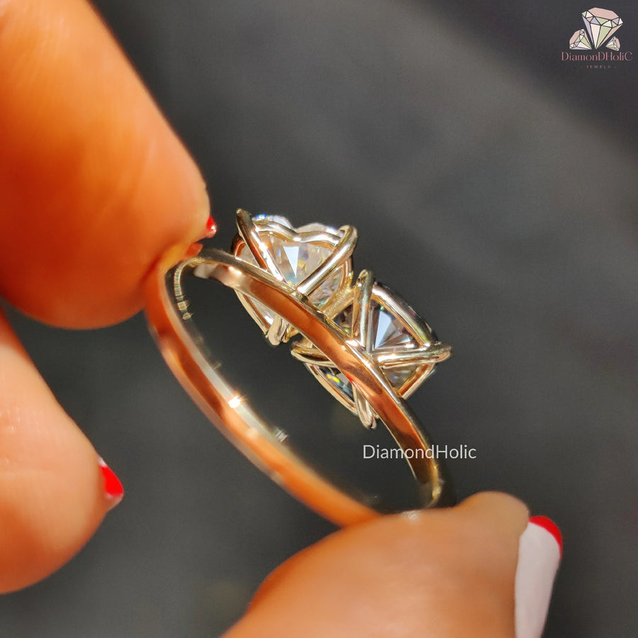 custom diamond ring | split shank ring | gold ring for her
