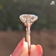 Elongated Cushion Cut Moissanite Prong-Set Vintage Bridal Ring