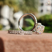 promise ring set | moissanite wedding ring | oval moissanite jewelry
