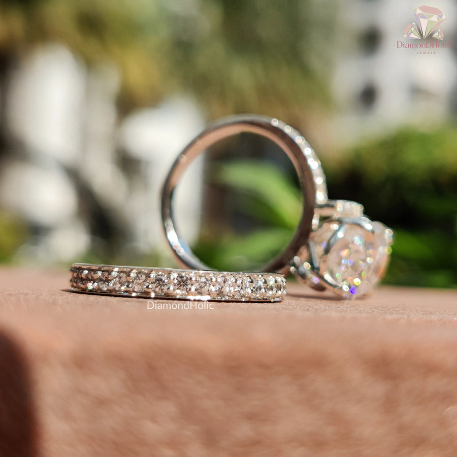 promise ring set | moissanite wedding ring | oval moissanite jewelry
