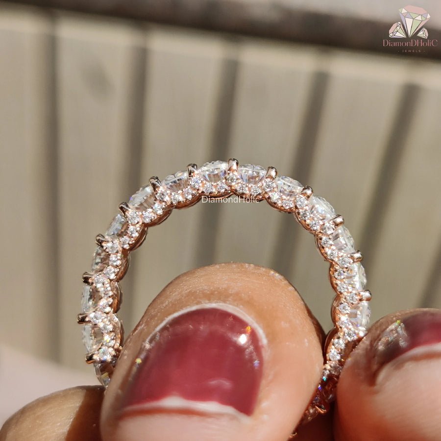 Elegant Radiant Cut Gift Idea | Stunning Radiant Wedding Band | Dazzling Full Eternity Design