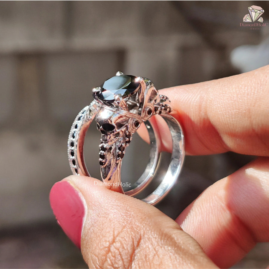 Modern Love Ring | Black Fire Band | Full Eternity Brilliance

