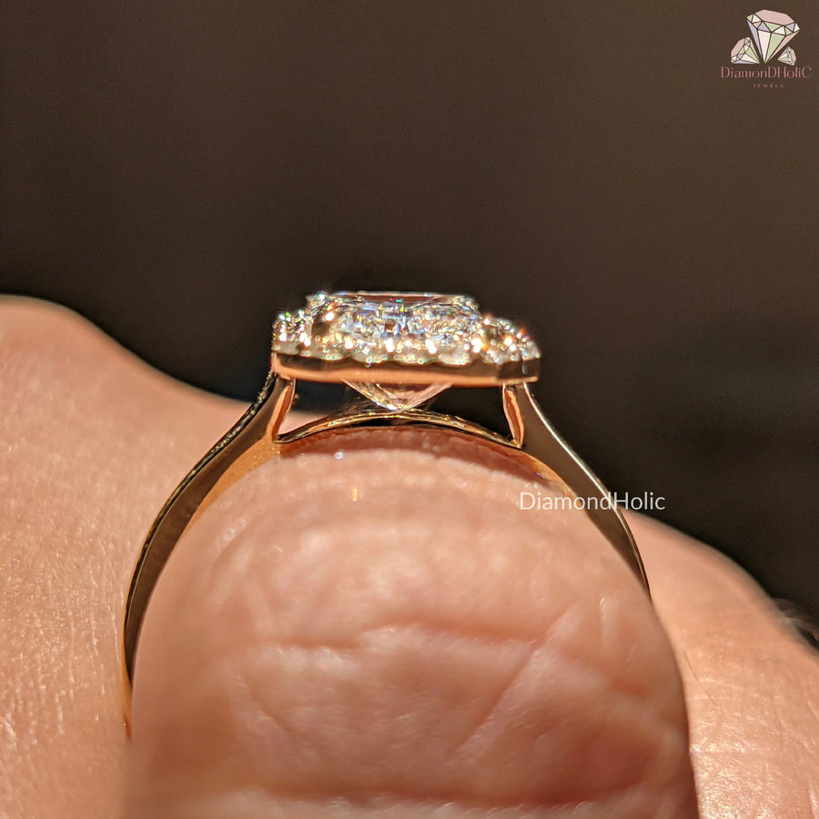 lab grown radiant stone | bridal jewelry lab made | radiant double band
