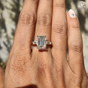 Three-Stone Moissanite Engagement Ring
