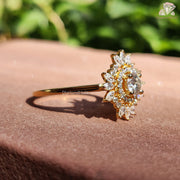 halo setting ring | vintage floral ring | elegant engagement ring
