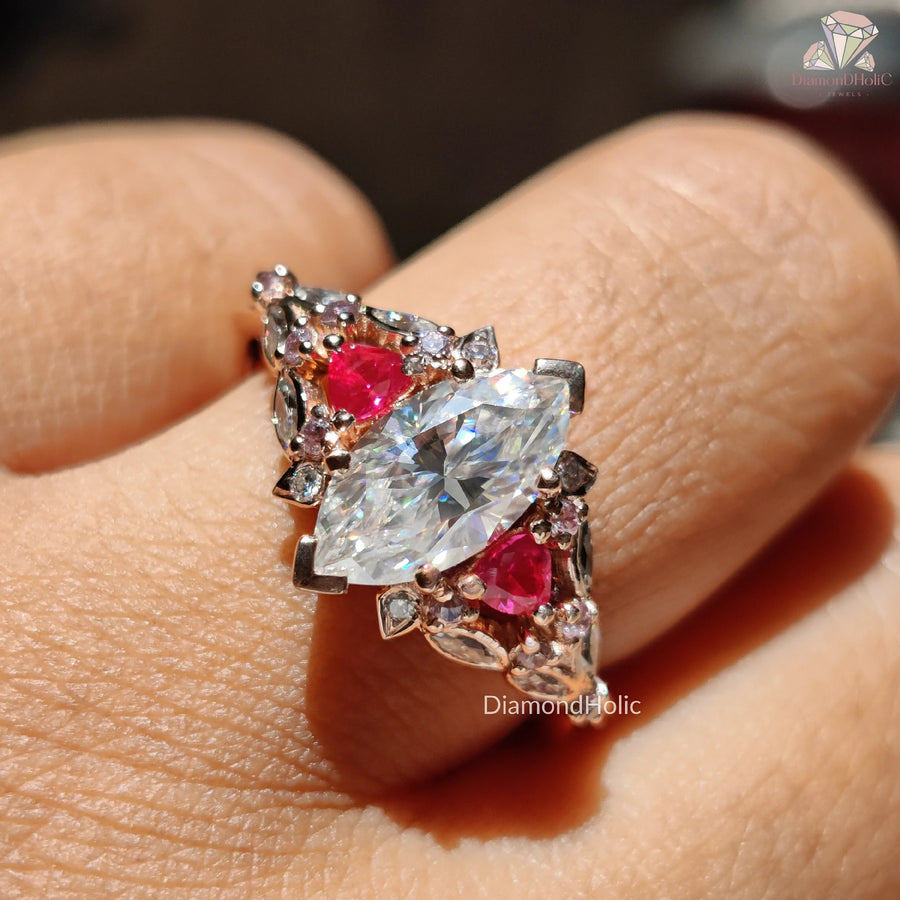 Vine and leaf ring design