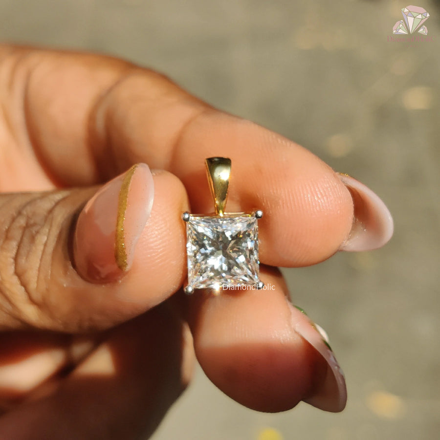 luxury pendant necklace | bridal necklace pendant | gold moissanite charm
