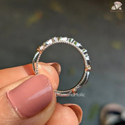 Beautiful Vintage Wedding Band | Chic Vintage Inspired Jewelry | Unique Moissanite Wedding Band