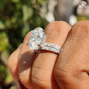 anniversary ring set | moissanite 2 ring combo | shimmering moissanite bands
