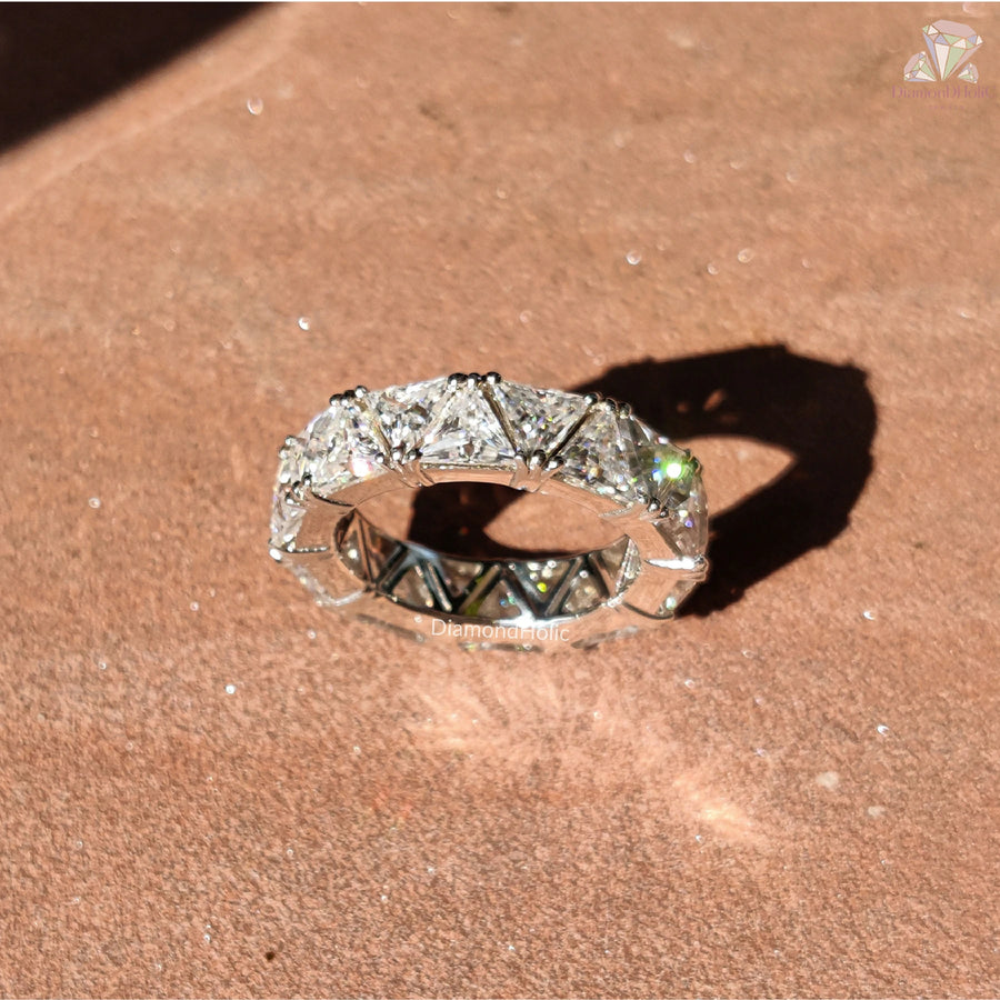 stackable trillion ring | conflict free moissanite ring | sparkly gift ring
