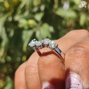 dainty moissanite band | bridal set moissanite | curved matching band
