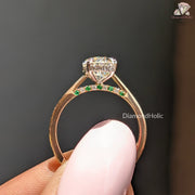 lab diamond gold ring | dainty solitaire ring | handmade diamond ring
