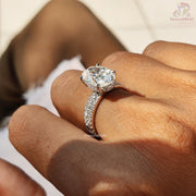 elegant moissanite wedding set | dazzling oval cut ring | moissanite white ring
