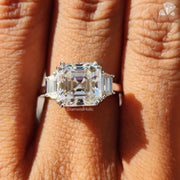 statement engagement ring | solitaire moissanite ring | moissanite wedding band

