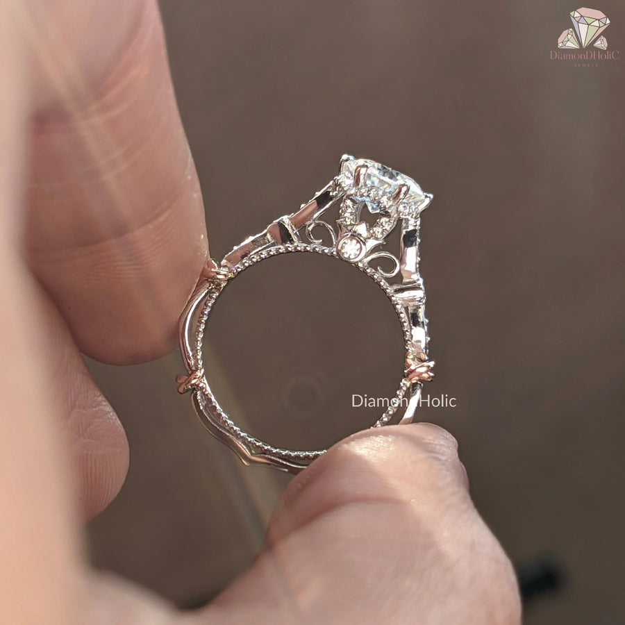  Elegant Vintage Wedding Band | Beautiful Moissanite Diamond Gift | Modern Round Cut Promise Ring 