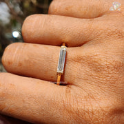 moissanite baguette ring | baguette solitaire ring | gold moissanite ring
