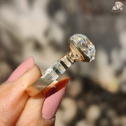 antique moissanite band | old euro cushion cut | timeless gold ring
