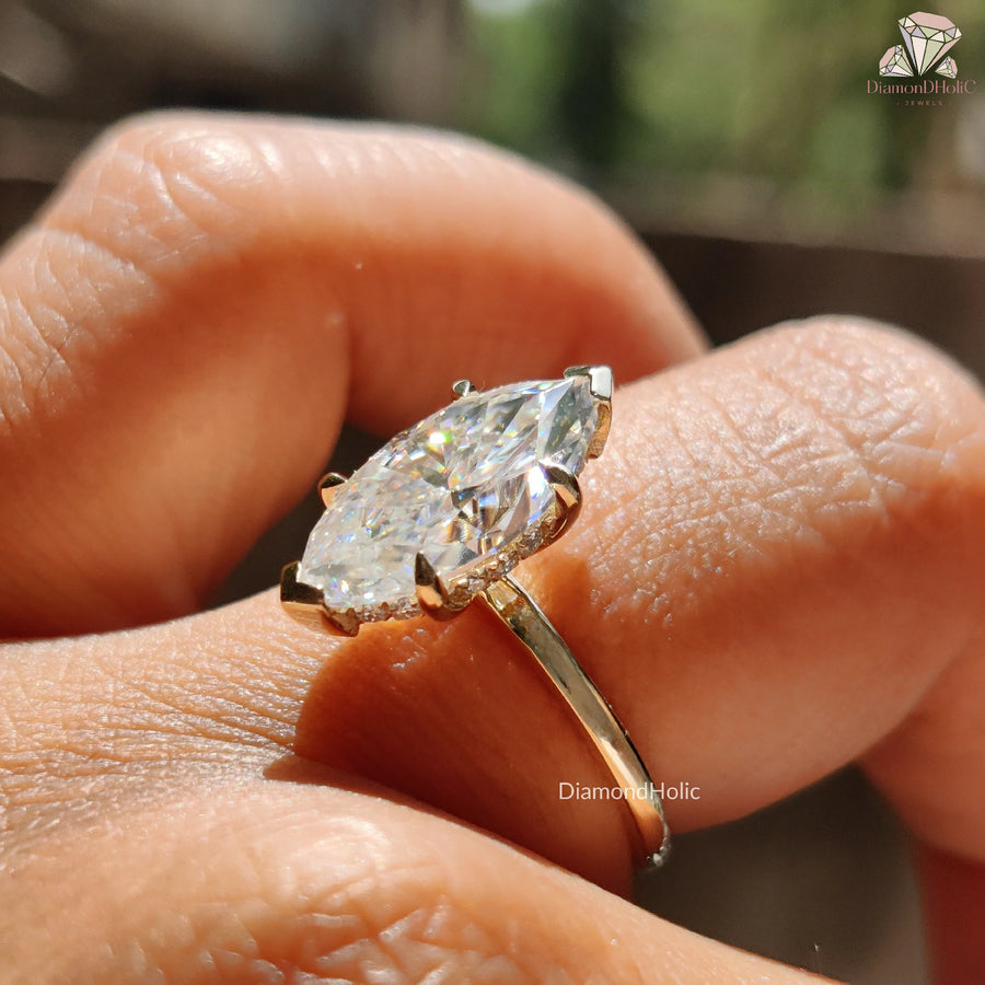 marquise cut bridal ring