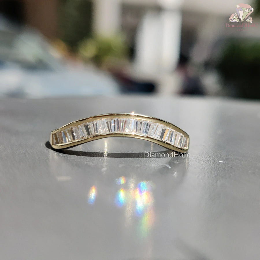 Handmade Baguette Cut Band | Luxury Moissanite Jewelry | Timeless Wedding Band