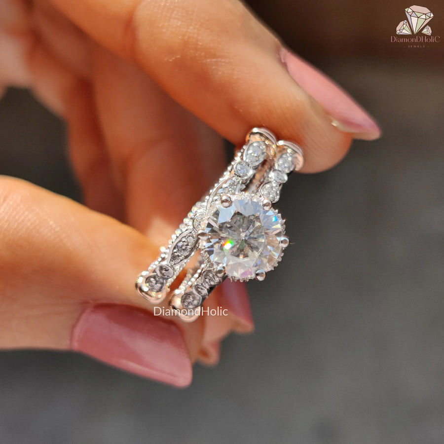 Stylish Vintage Inspired Jewelry | Stunning Round Cut Engagement Ring | Elegant Diamond Wedding Gift 