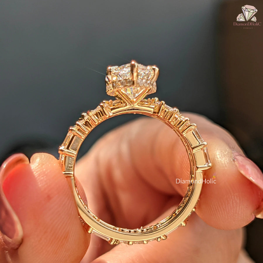 yellow gold ring set | yellow gold wedding ring sets