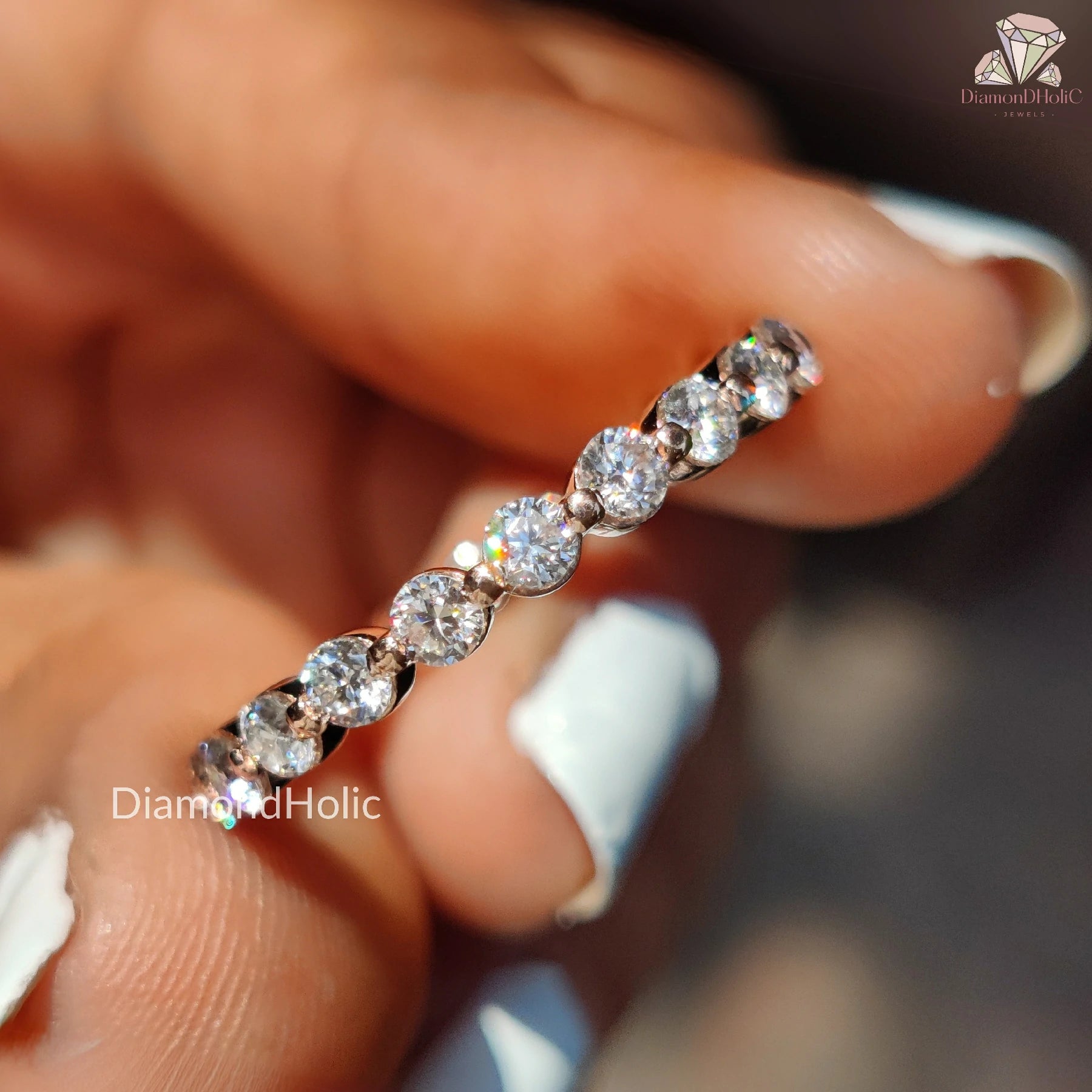 moissanite wedding band | eternity band women | moissanite diamond ring
