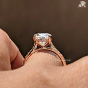 Hidden halo pear ring