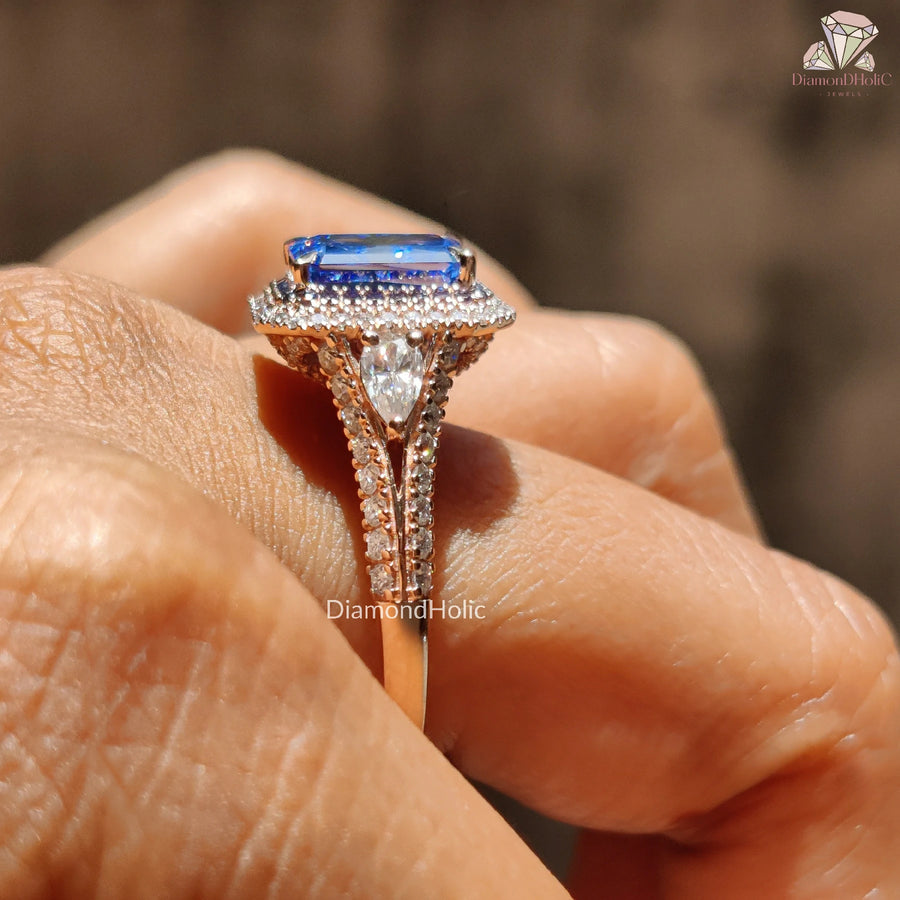 antique style halo ring