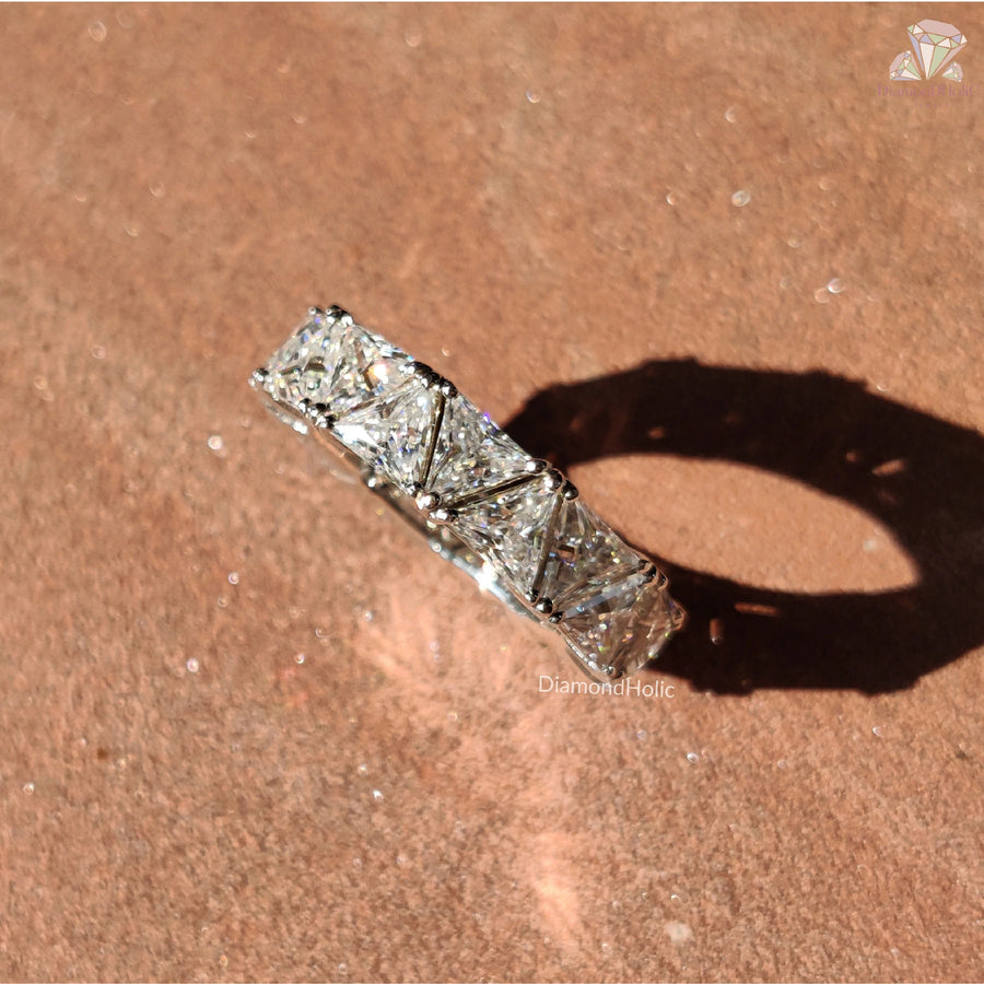 engagement band moissanite | white metal moissanite band | luxury ring women
