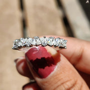 Half Eternity Love Ring | Marquise Cut Wedding Jewelry | Elegant Moissanite Band

