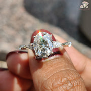 Handmade Oval Cut Ring | Stylish Oval Moissanite Ring | Unique Engagement Band