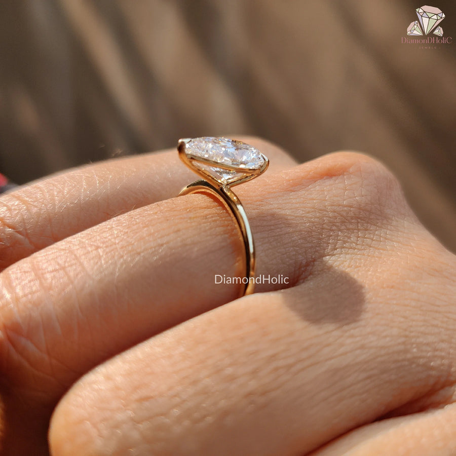  Unique Pear Cut Promise Ring | Beautiful Lab Diamond Gift for Her | Affordable Pear Cut Diamond Ring 