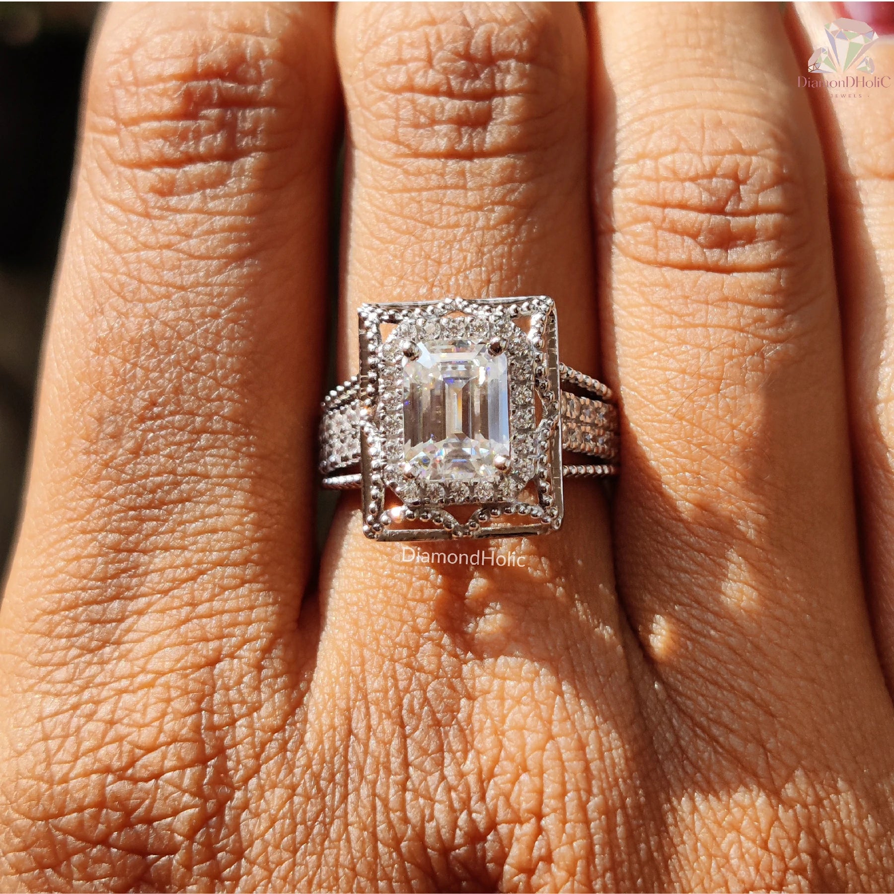 Emerald Cut Fire | Wedding Band Spark | Moissanite Glow

