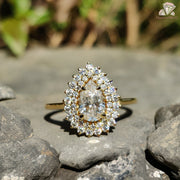 moissanite in gold | timeless engagement ring | moissanite forever ring
