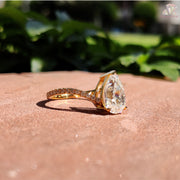Elegant Pear Moissanite Ring for Women, Dainty Wedding Ring, Promise Ring, Anniversary Gift for Wife