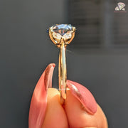 Royal Blue Oval Cut Moissanite Five Stone-Vintage Engagement Ring