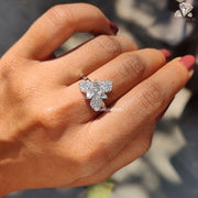 Cocktail Marquise and Round Cut Moissanite Ring