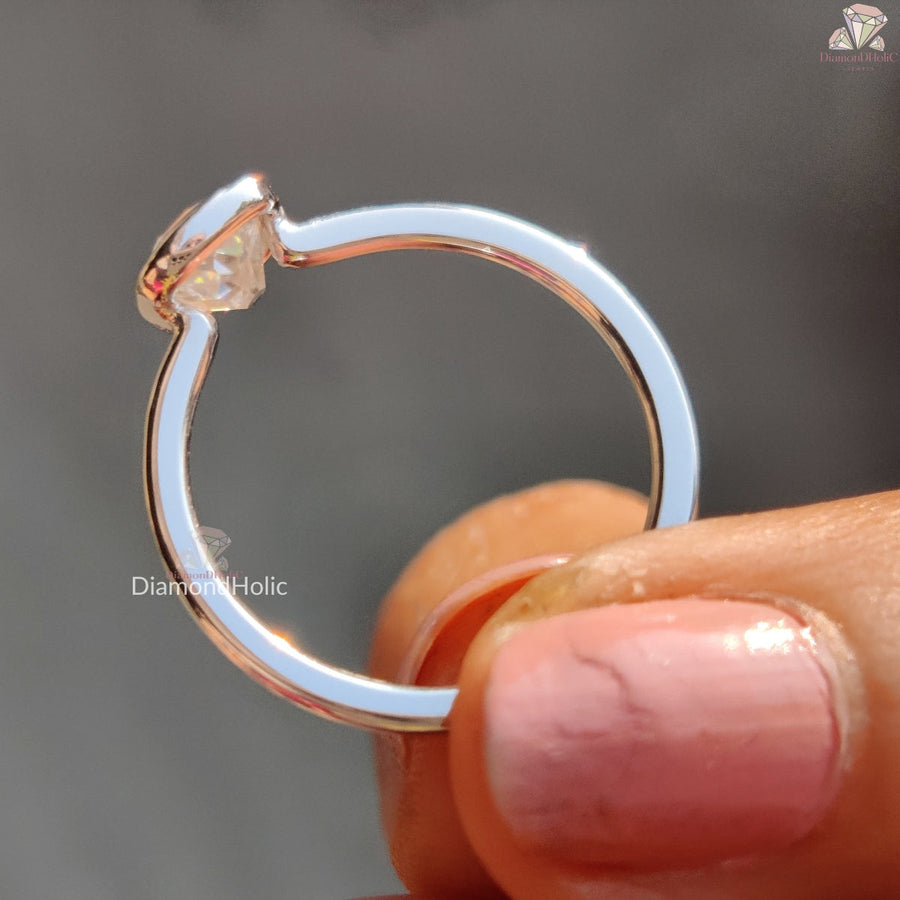 Cushion Cut Old European Solitaire Moissanite Ring For Women