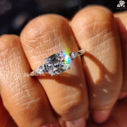 East West Moissanite Engagement Ring
