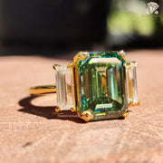 Emerald Cut Moissanite Engagement Ring For Women's