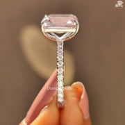 Emerald Cut Morganite Bridal Ring Set
