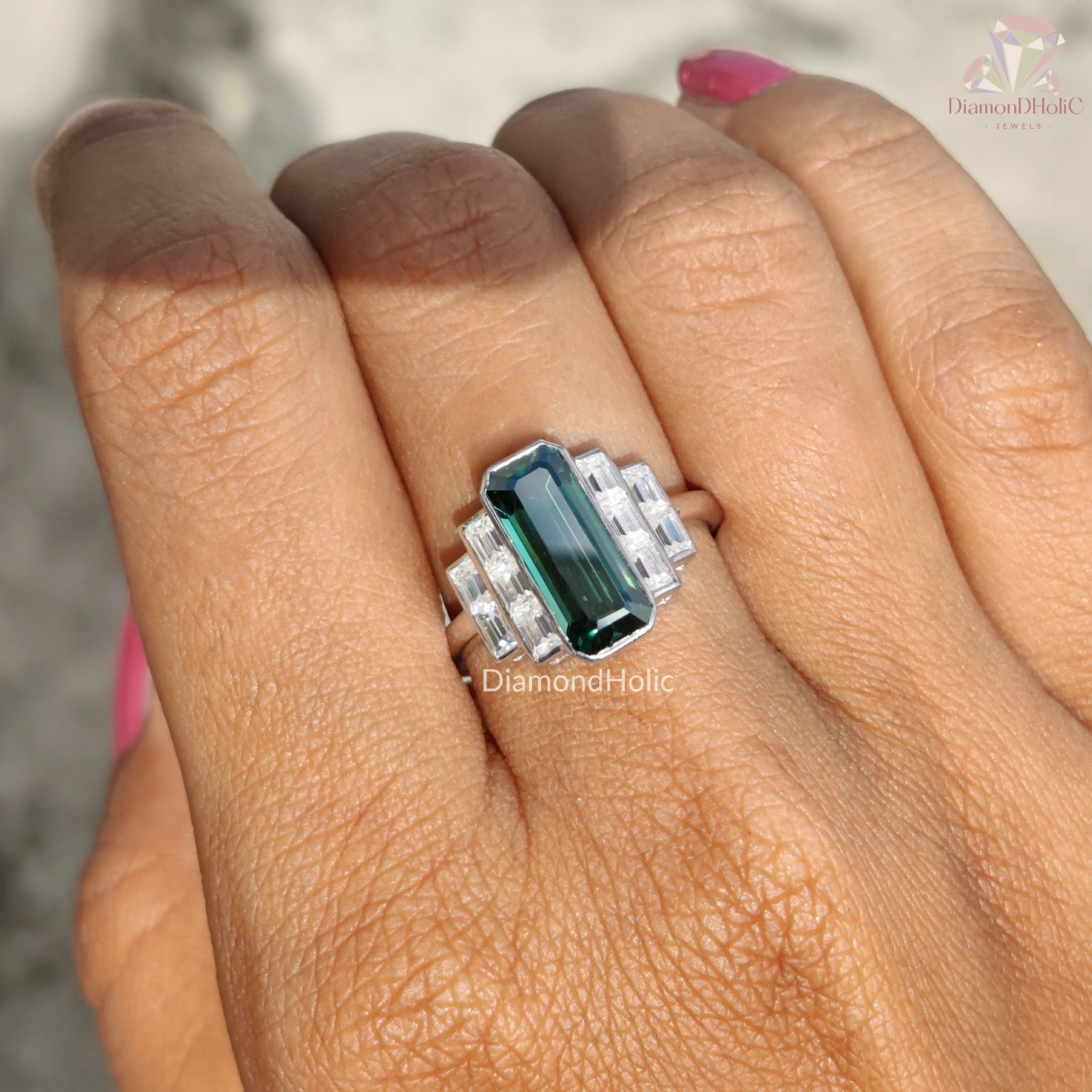 Emerald Cut Moissanite Ring